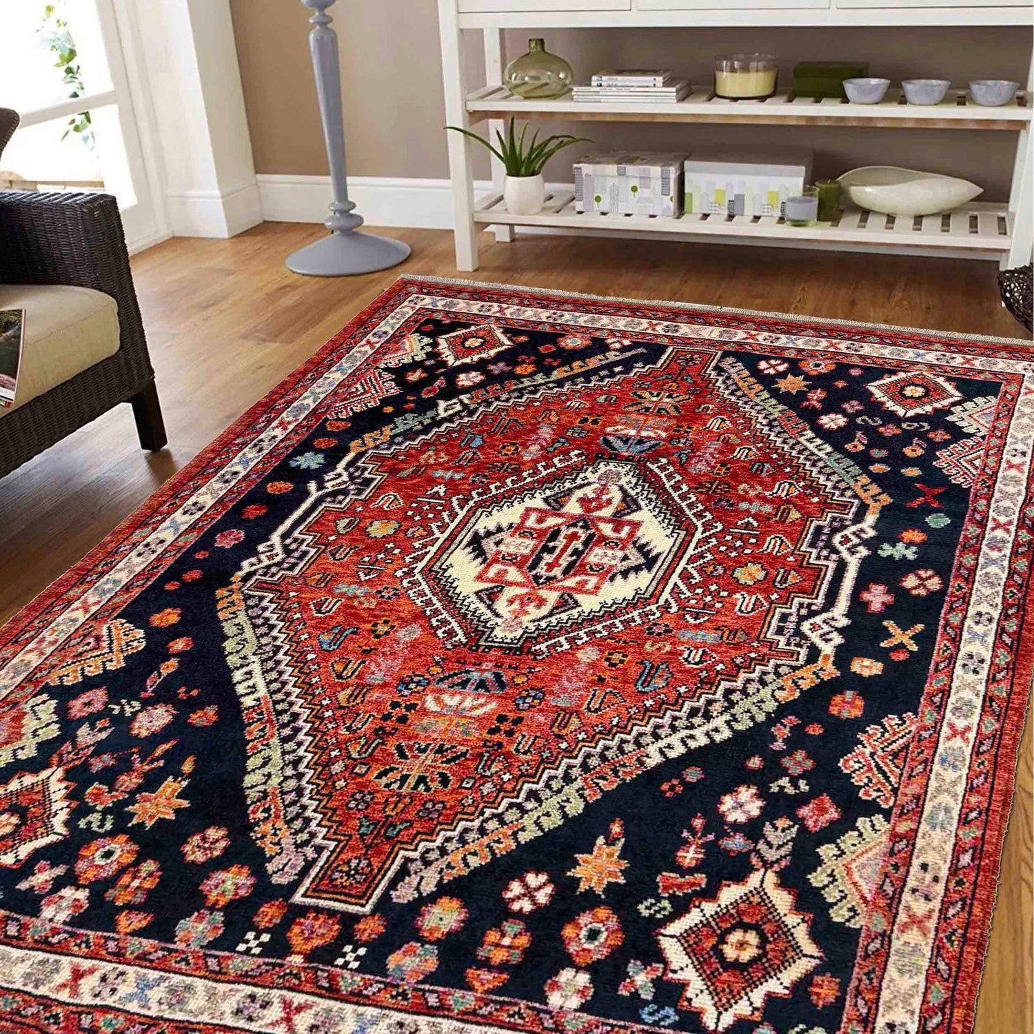Multi Color Shirazi Carpet 5' 4" x 6' 7" (ft) - No. R39751