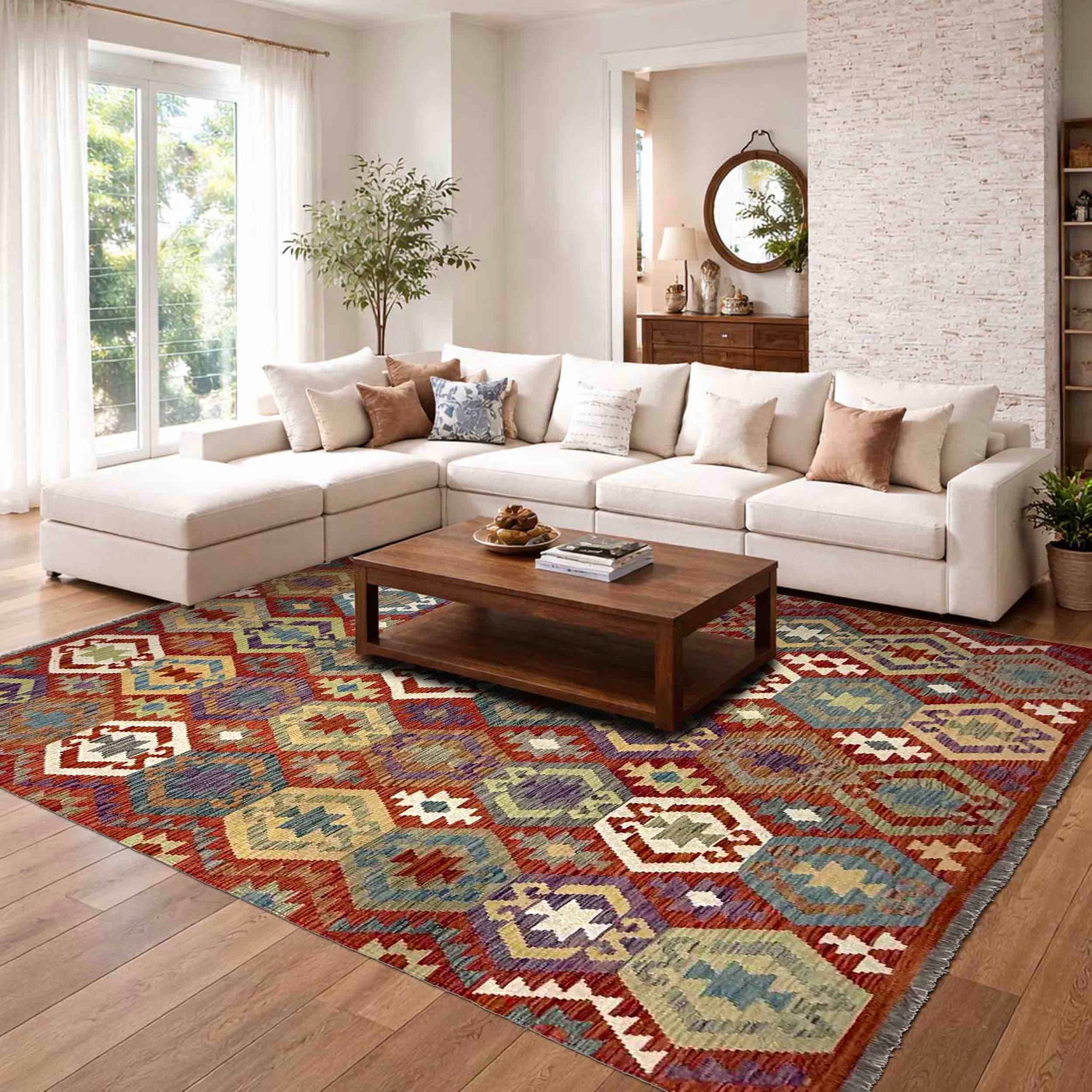 Handmade Vegetable Kelim 6' 0" x 8' 0" (ft) - No. R39757