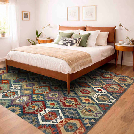 Handmade Vegetable Kilim 6' 11" x 9' 7" (ft) - No. R39758
