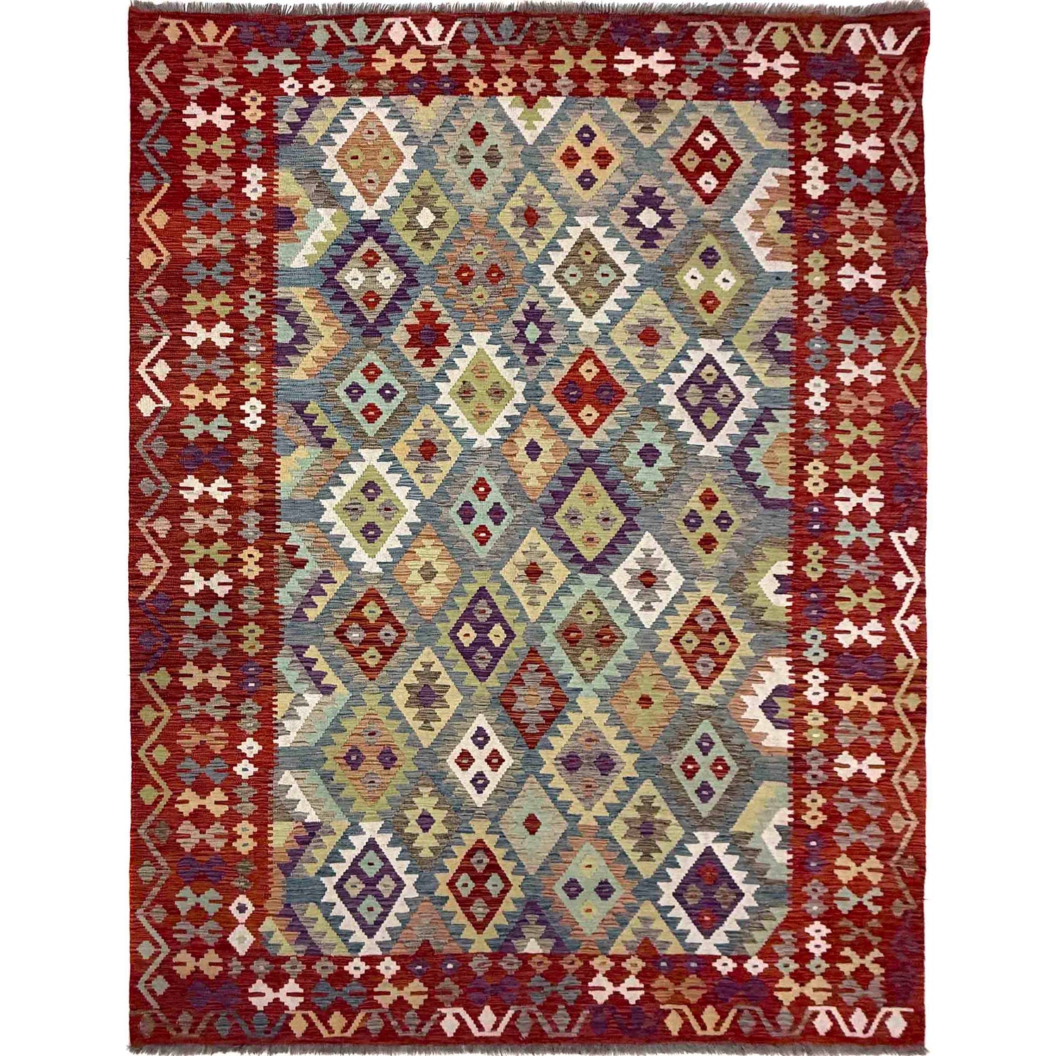 Handmade Vegetable Kelim 6' 9" x 9' 8" (ft) - No. R39759