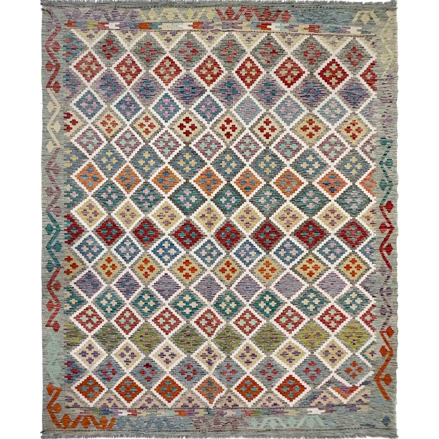 Handmade Vegetable Kelim 7' 1" x 9' 8" (ft) - No. R39760