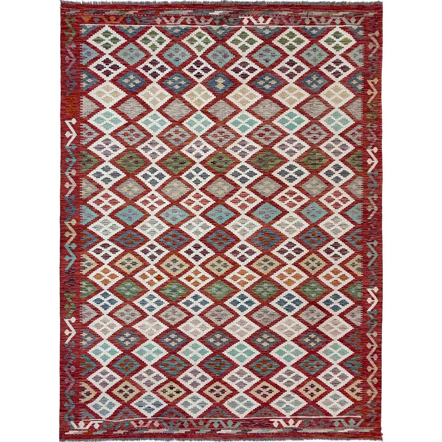 Handmade Vegetable Kelim 6' 8" x 9' 7" (ft) - No. R39763