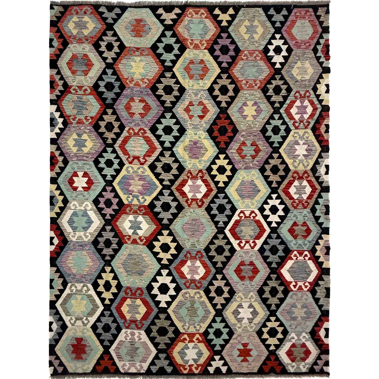Handmade Vegetable Kelim 6' 8" x 9' 7" (ft) - No. R39764