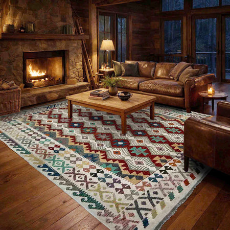 Handmade Vegetable Kilim 6' 8" x 9' 7" (ft) - No. R39766