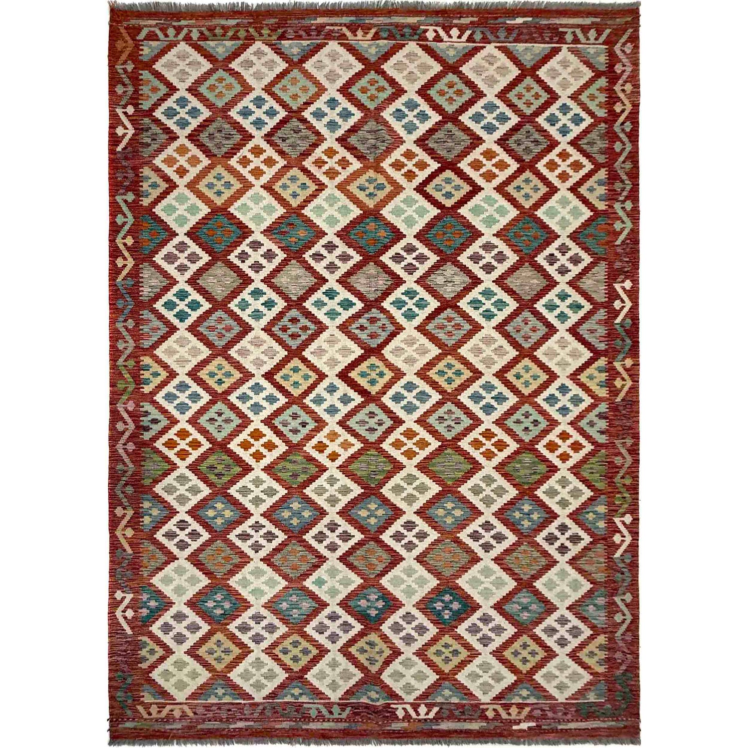 Handmade Vegetable Kilim 6' 9" x 9' 10" (ft) - No. R39768