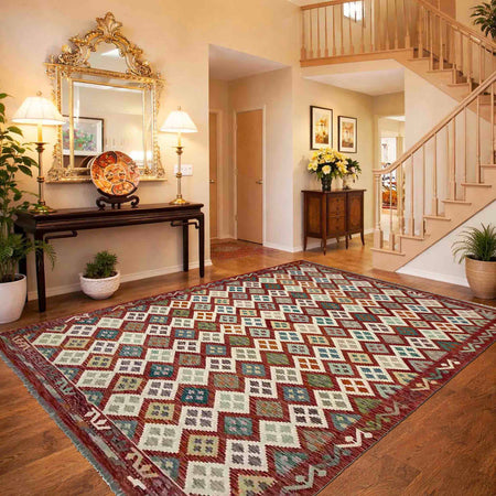 Handmade Vegetable Kilim 6' 9" x 9' 10" (ft) - No. R39768