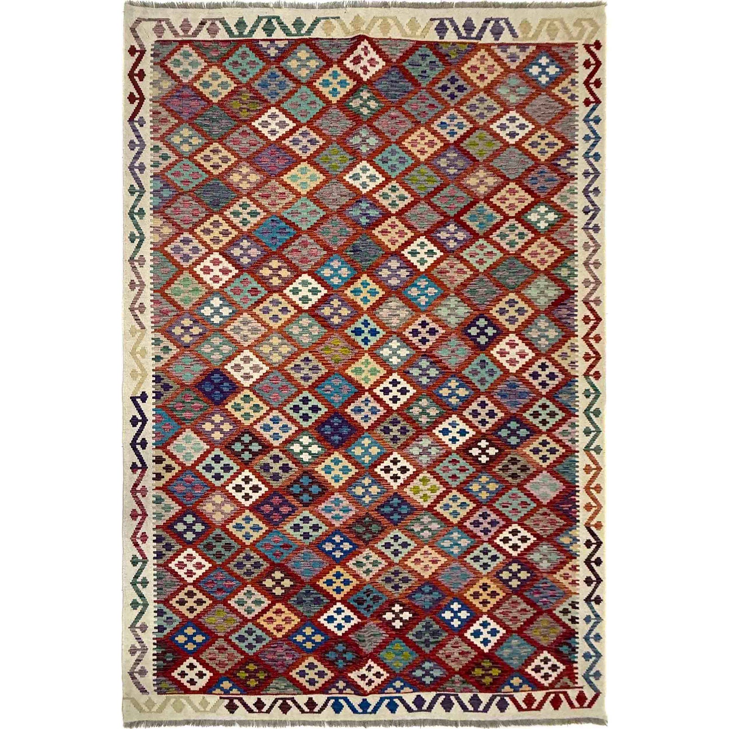 Handmade Vegetable Kilim 6' 7" x 9' 7" (ft) - No. R39769
