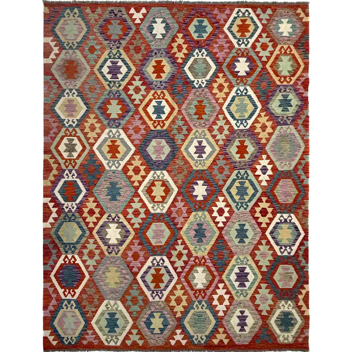 Handmade Vegetable Kelim 6' 9" x 9' 8" (ft) - No. R39771