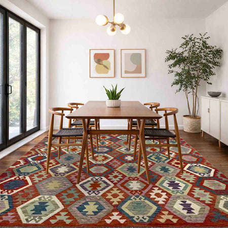 Handmade Vegetable Kelim 6' 9" x 9' 8" (ft) - No. R39771