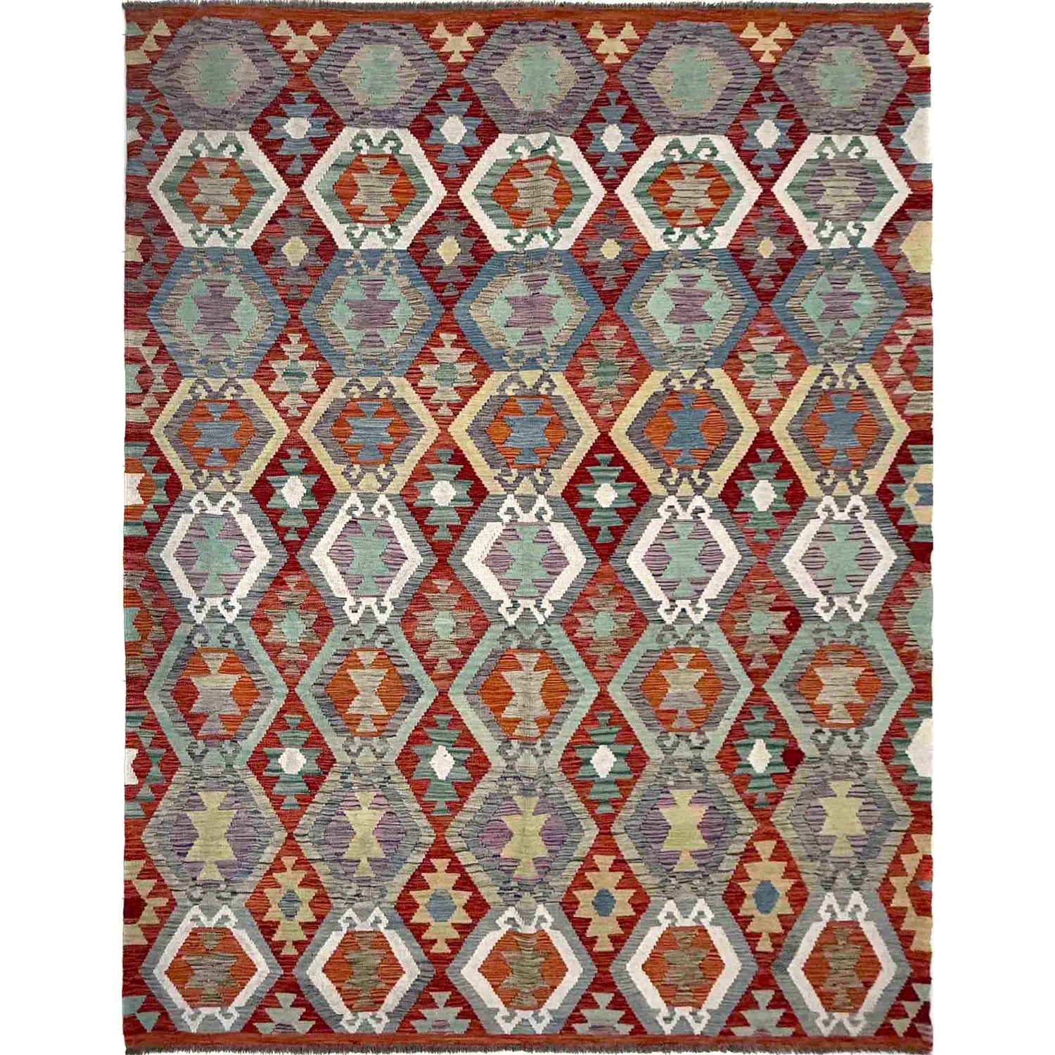 Handmade Vegetable Kelim 6' 8" x 9' 6" (ft) - No. R39772