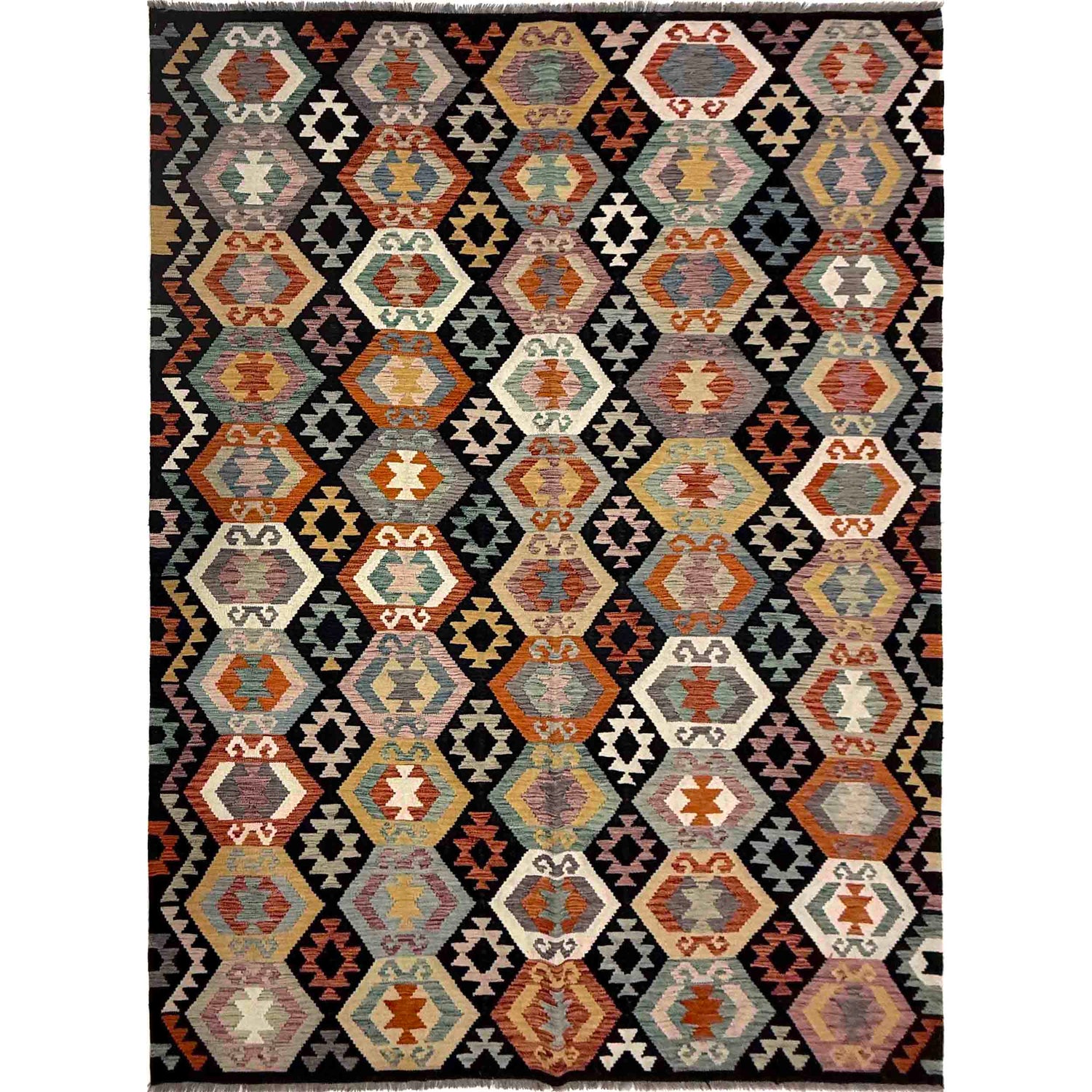 Handmade Vegetable Kilim 6' 8" x 9' 9" (ft) - No. R39773