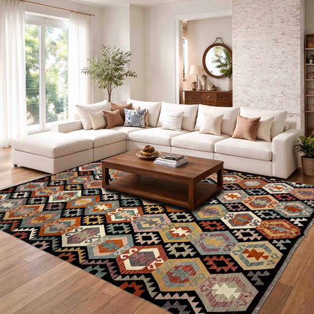 Handmade Vegetable Kilim 6' 8" x 9' 9" (ft) - No. R39773