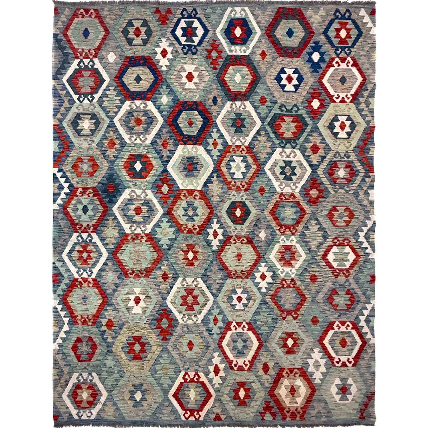 Handmade Vegetable Kilim 6' 9" x 9' 4" (ft) - No. R39774