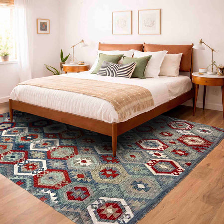 Handmade Vegetable Kilim 6' 9" x 9' 4" (ft) - No. R39774