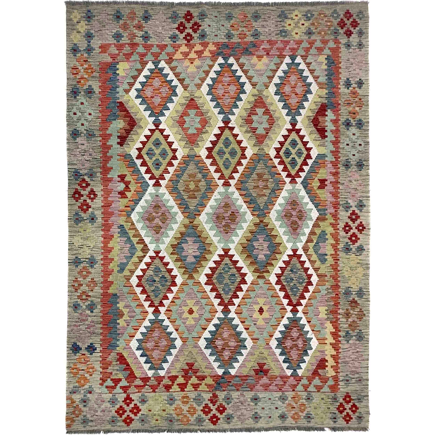 Handmade Vegetable Kelim 5' 11" x 8' 3" (ft) - No. R39778