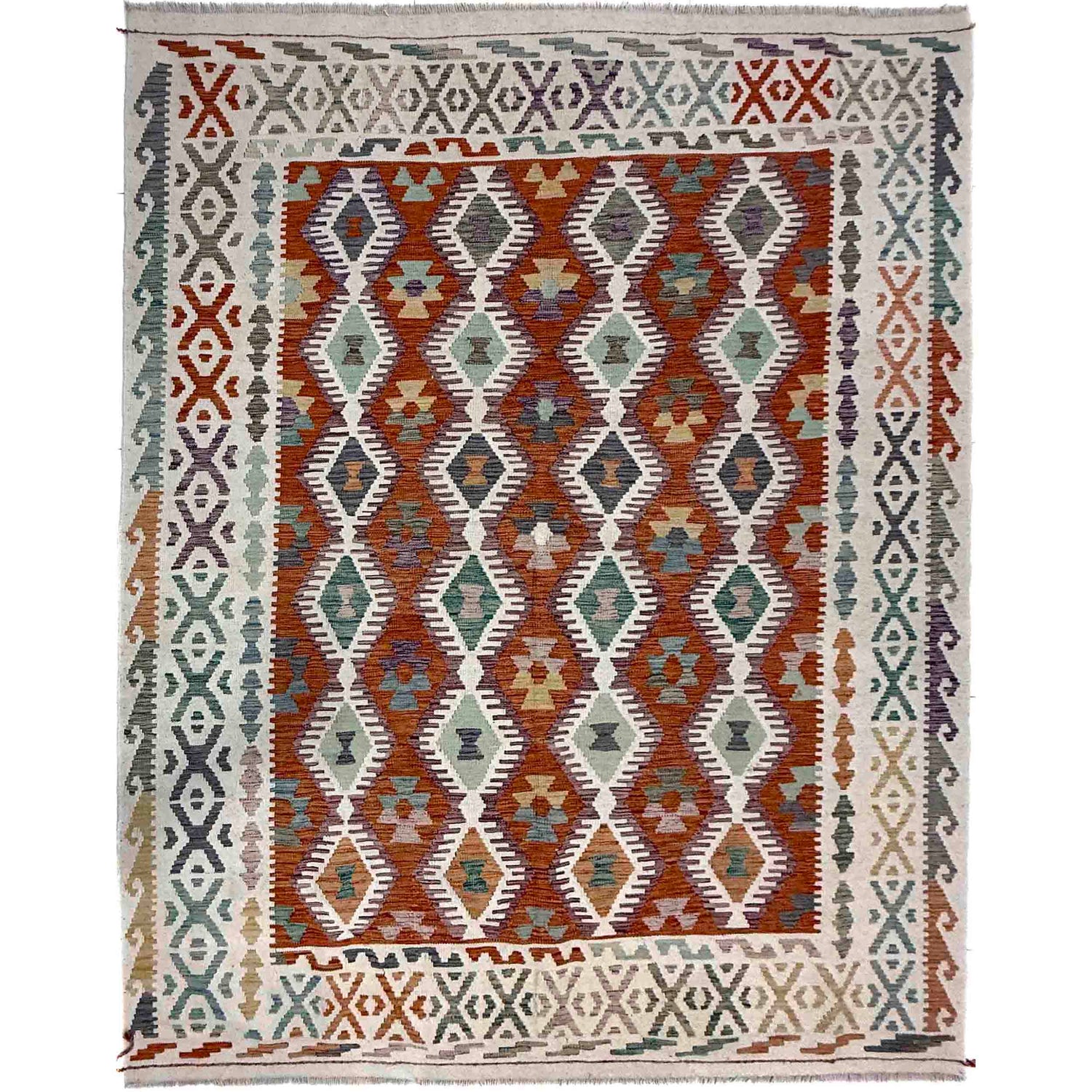 Handmade Vegetable Kilim 6' 1" x 8' 3" (ft) - No. R39782