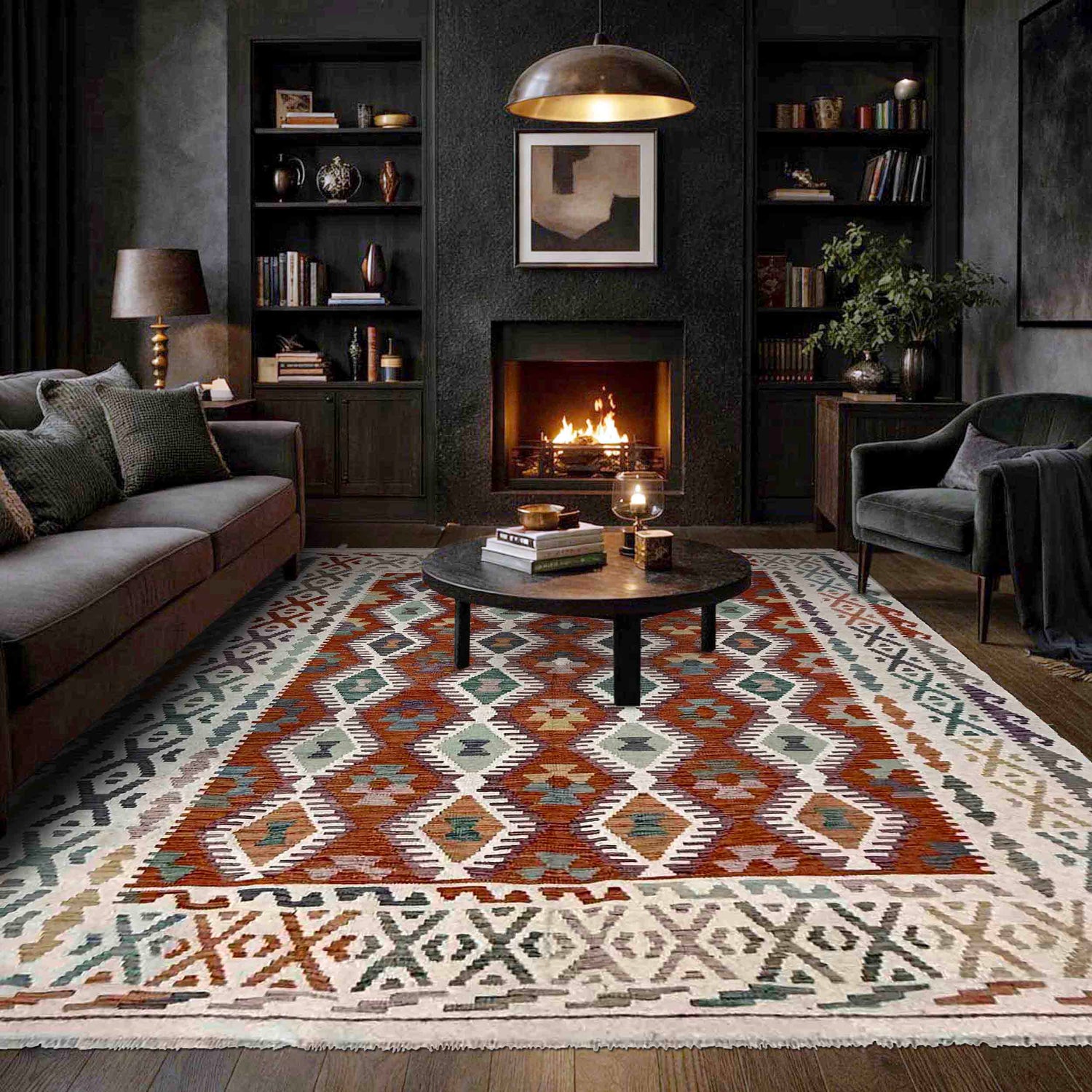 Handmade Vegetable Kilim 6' 1" x 8' 3" (ft) - No. R39782
