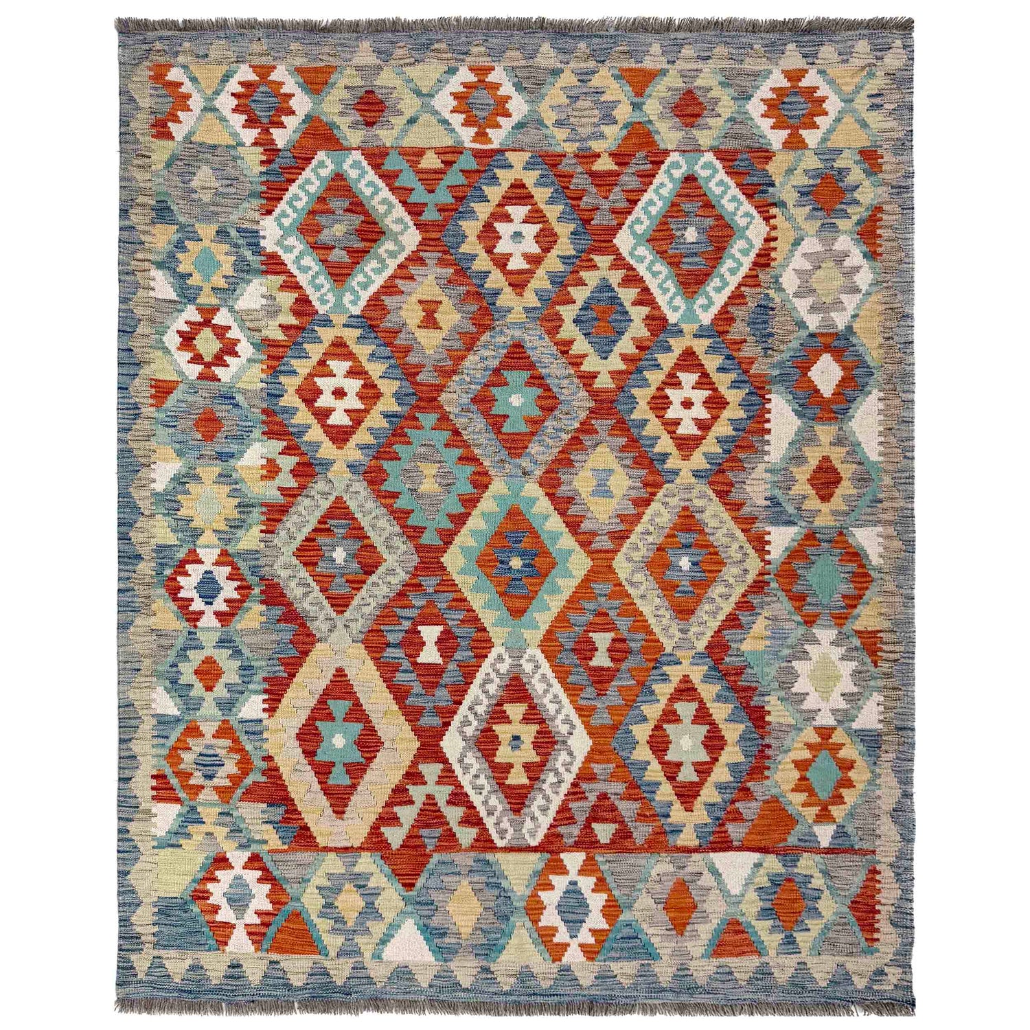 Handmade Vegetable Kilim 5' 1" x 6' 3" (ft) - No. R39818
