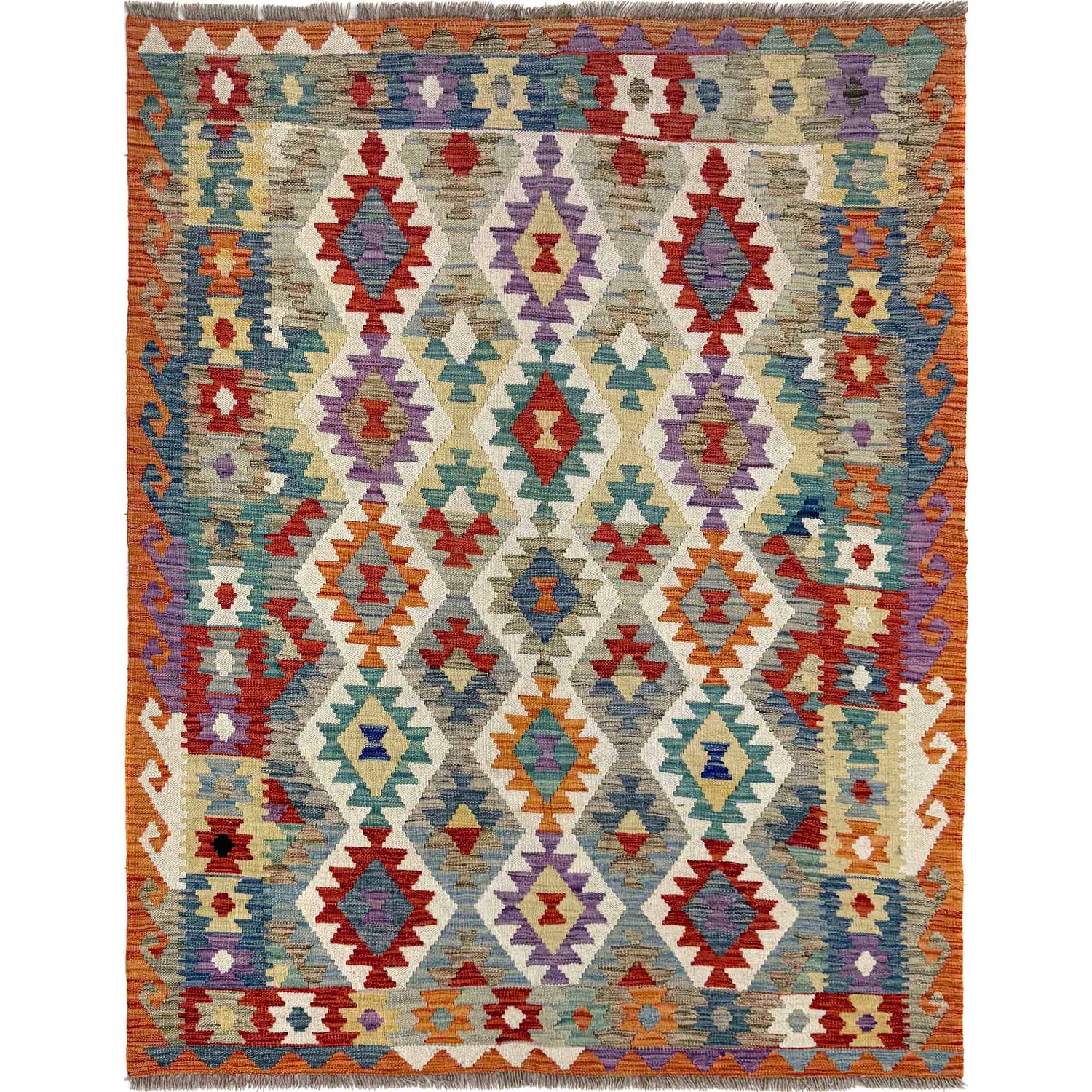Handmade Vegetable Kelim 4' 2" x 5' 9" (ft) - No. R39819