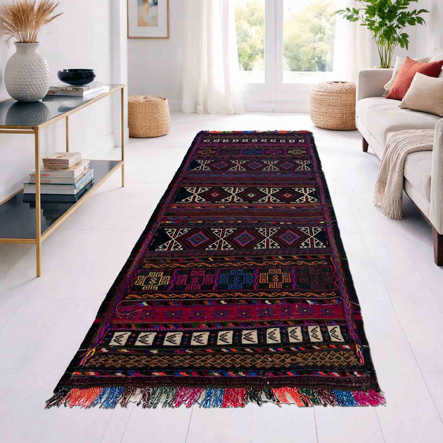 Handmade Table Sheet Kilim Runner 2' 2" x 4' 6" (ft) - No. R39824