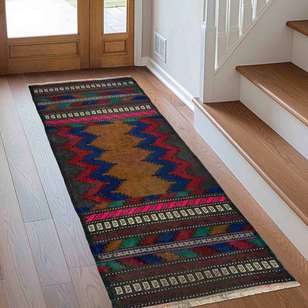 Hand Knotted Table Sheet Dhurrie Runner 2' 5" x 5' 2" (ft) - No. R39828