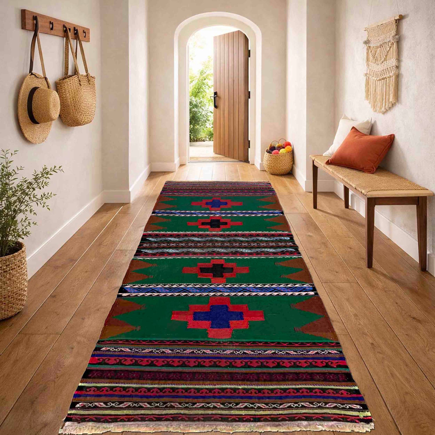 Handmade Table Sheet Kilim Runner 2' 1" x 4' 10" (ft) - No. R39830