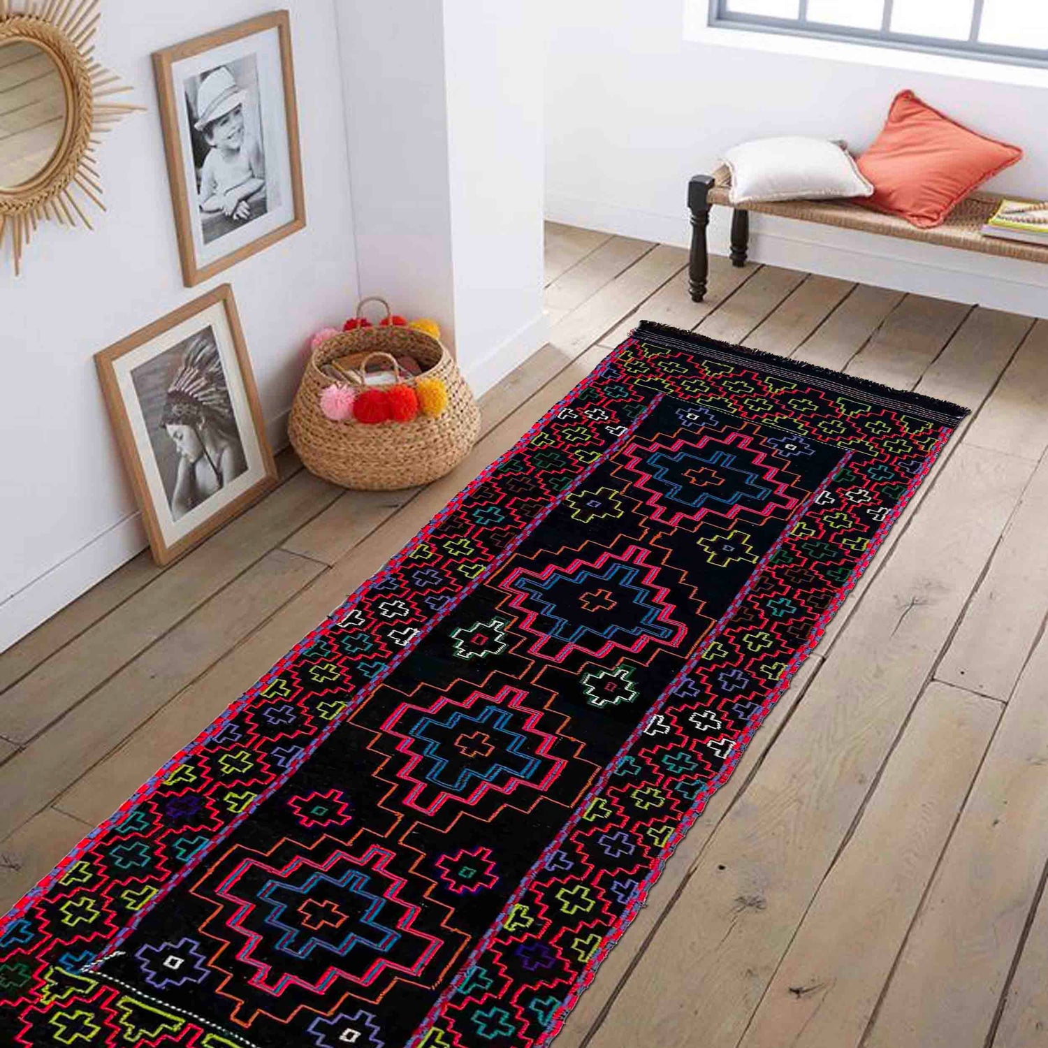 Hand Knotted Table Sheet Dhurrie Runner 1' 11" x 6' 10" (ft) - No. R39831
