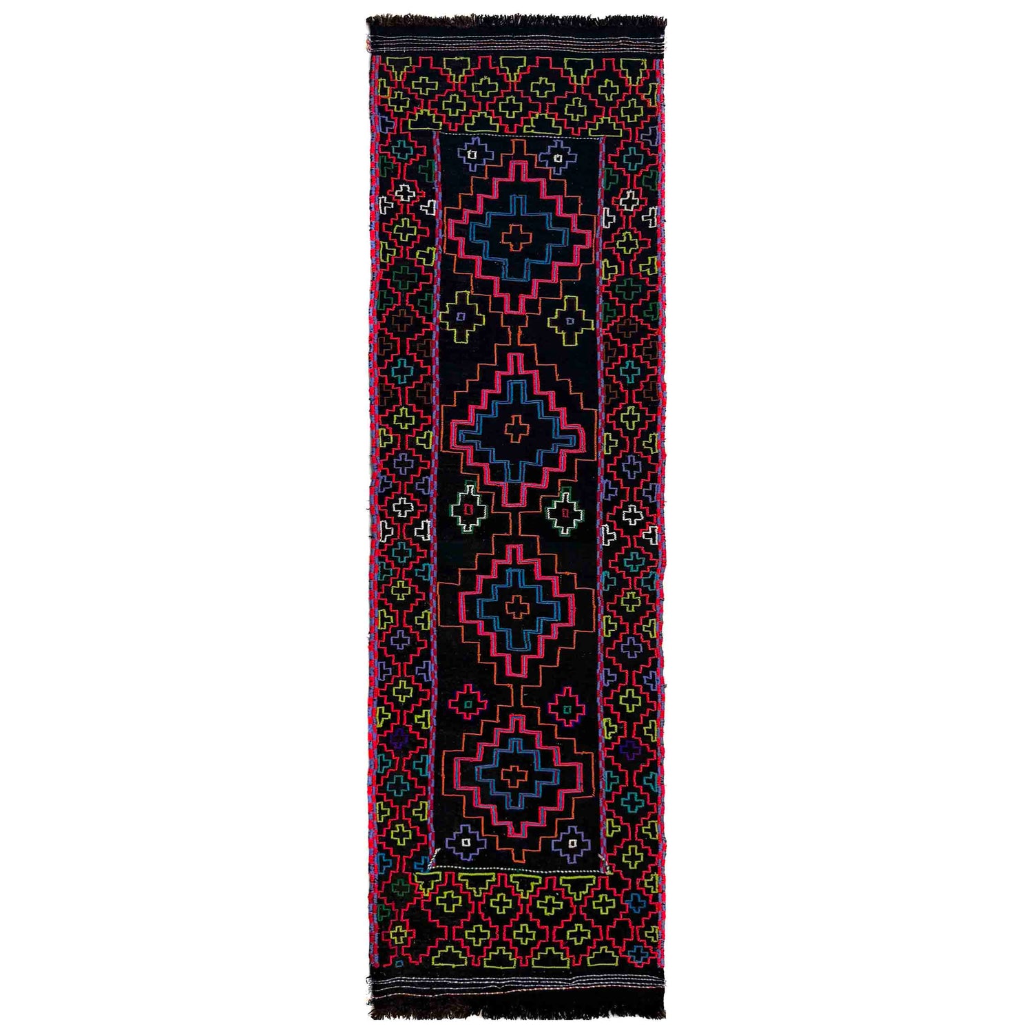 Hand Knotted Table Sheet Dhurrie Runner 1' 11" x 6' 10" (ft) - No. R39831
