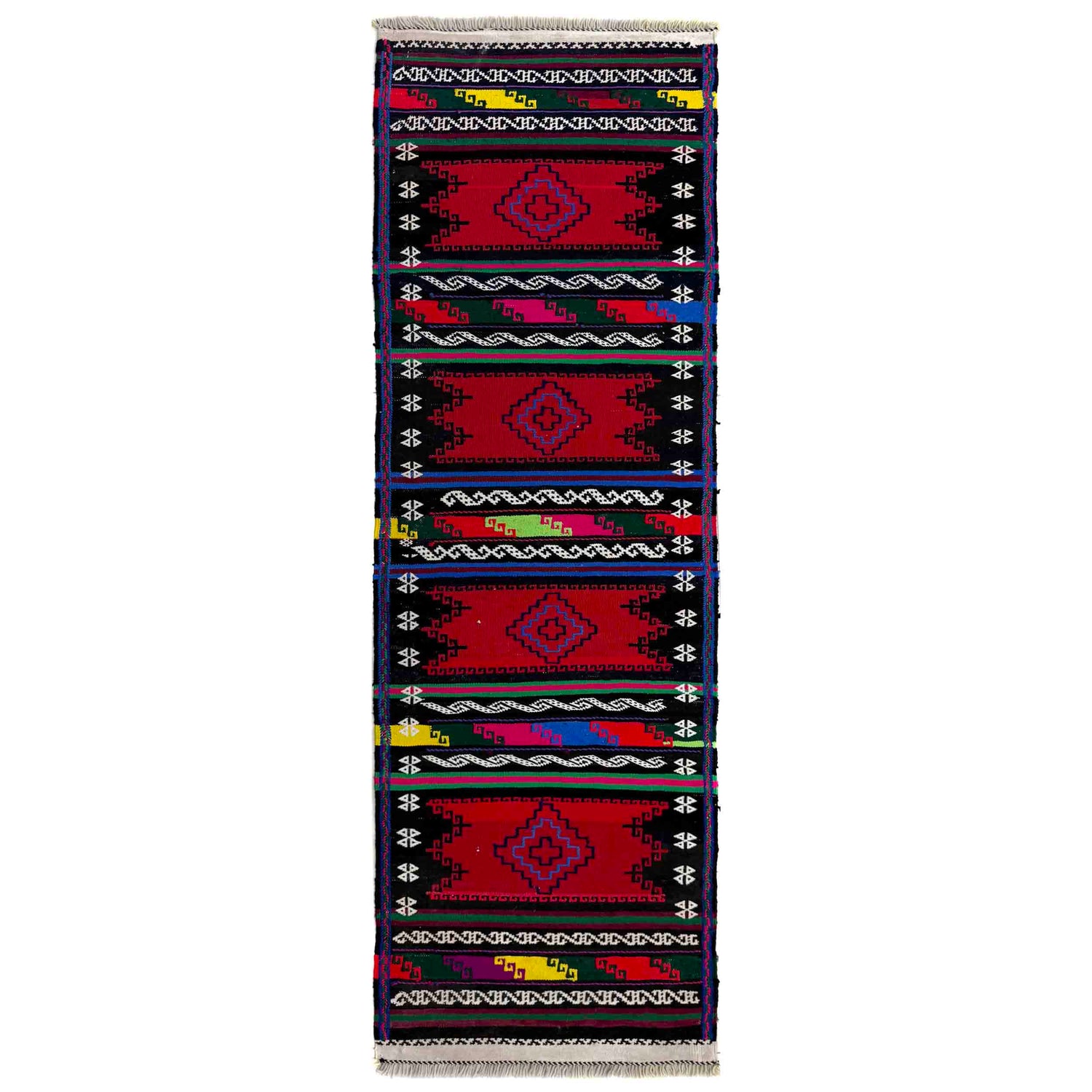 Hand Knotted Table Sheet Dhurrie Runner 2' 1" x 6' 4" (ft) - No. R39835