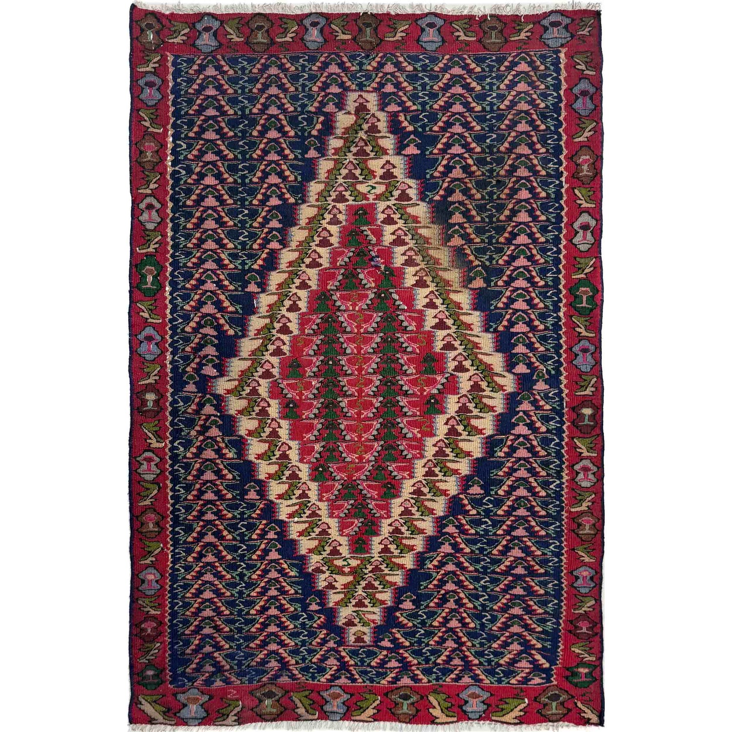 Handmade Multi-color Kilim 2' 5" x 3' 7" (ft) - No. R39837