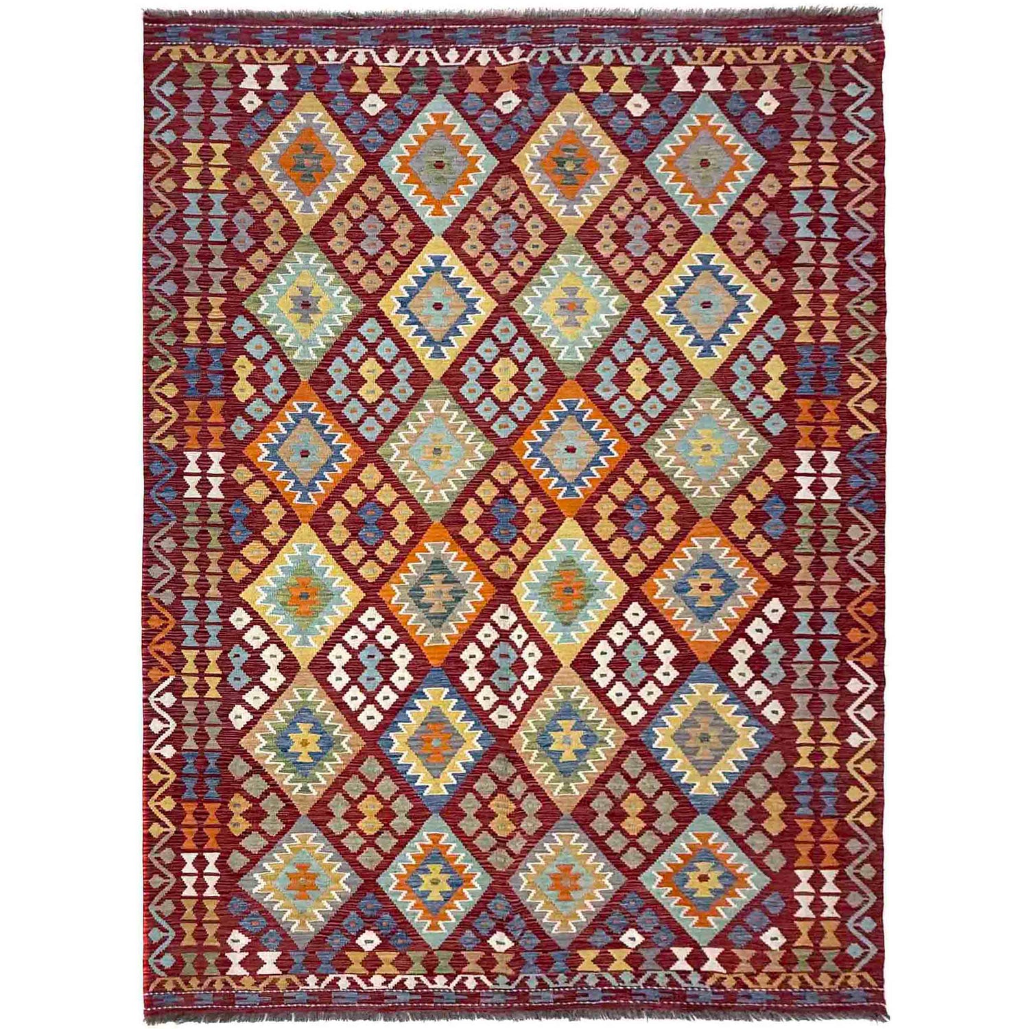 Handmade Vegetable Kilim 6' 7" x 9' 9" (ft) - No. R39845