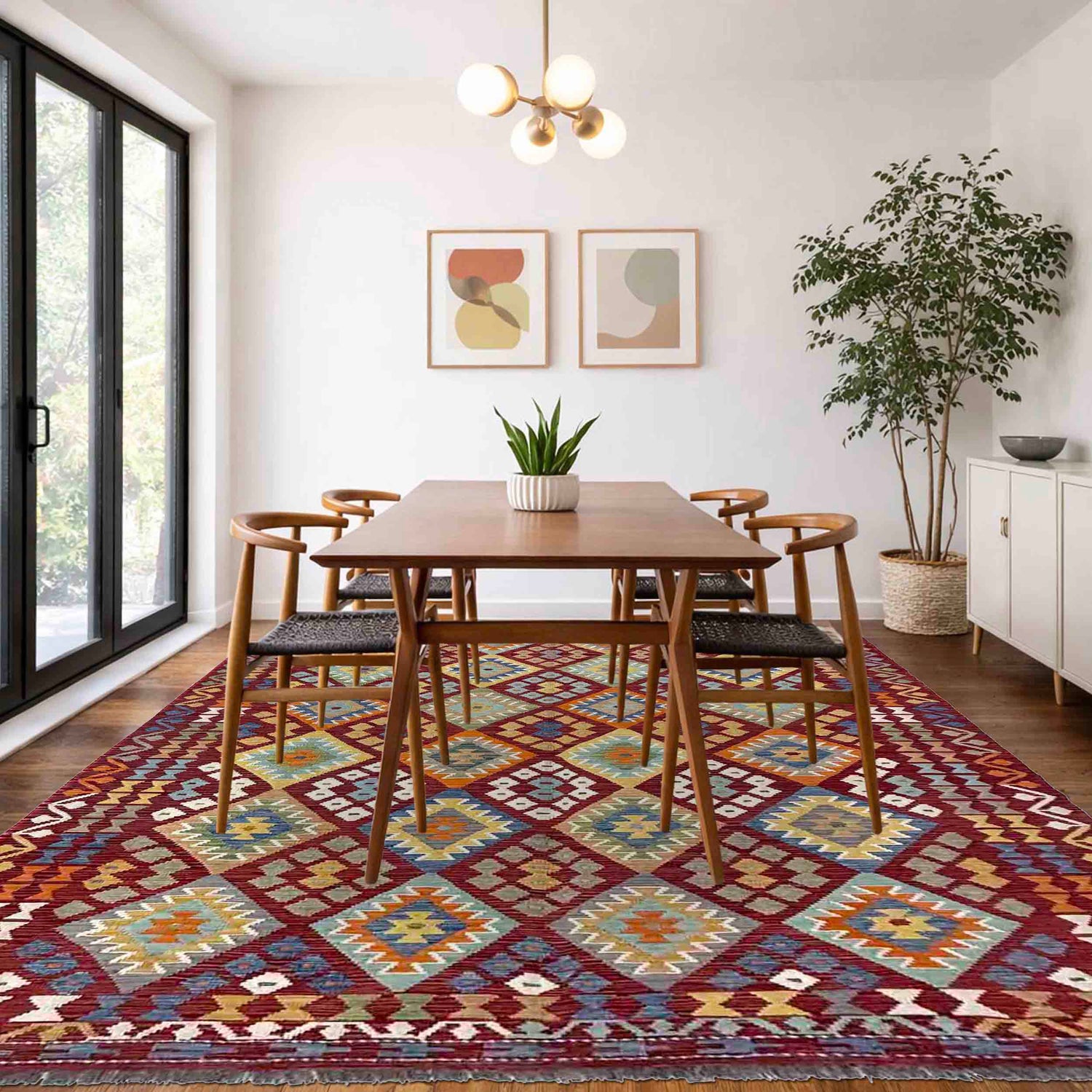 Handmade Vegetable Kilim 6' 7" x 9' 9" (ft) - No. R39845