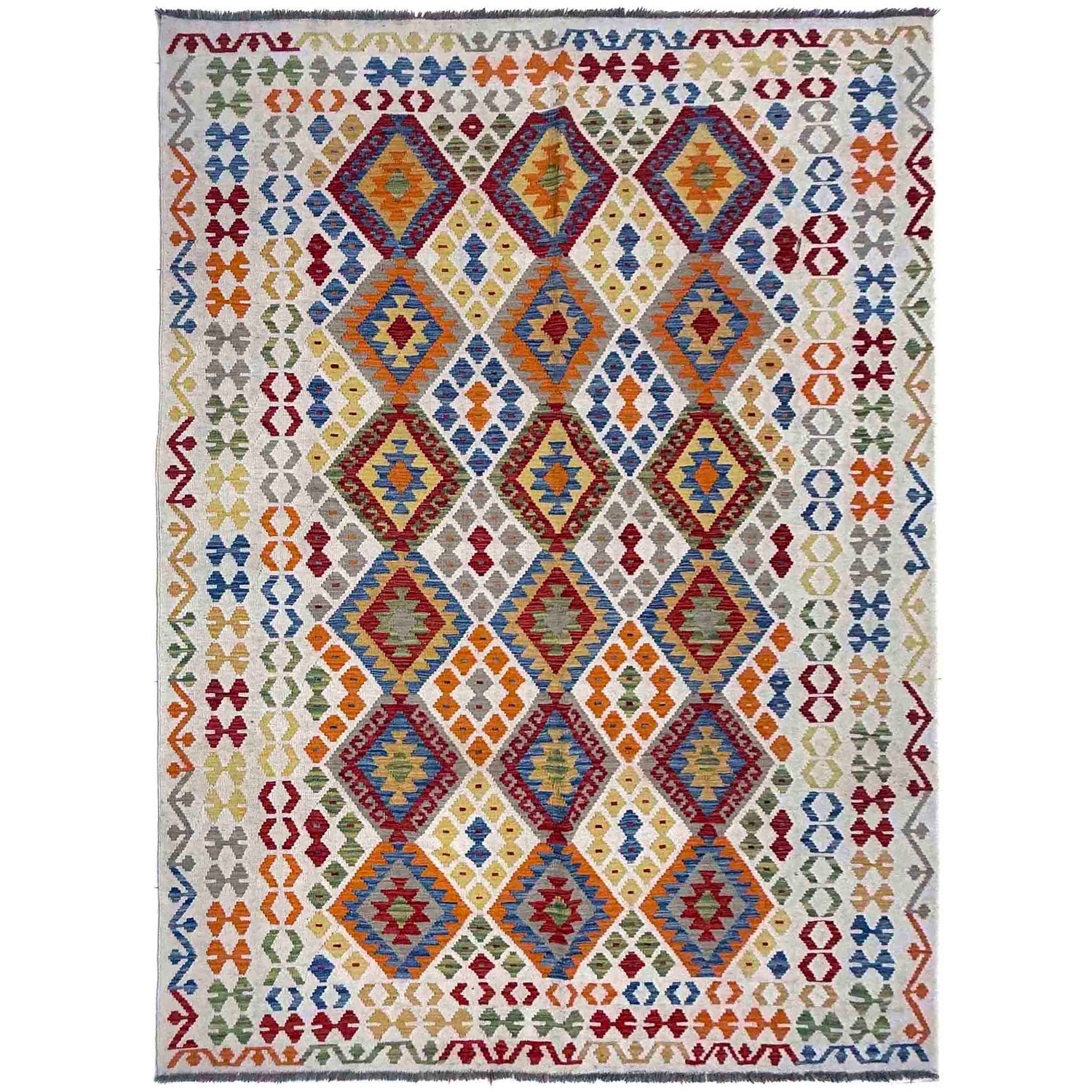 Handmade Vegetable Kelim 6' 7" x 10' 1" (ft) - No. R39846