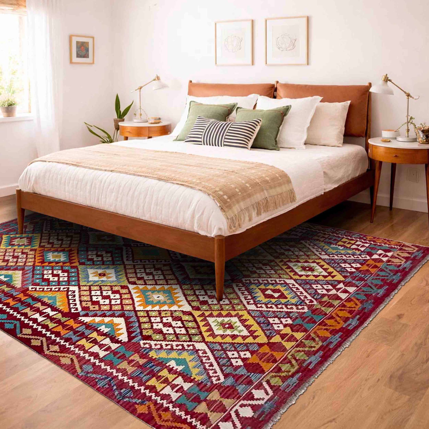 Handmade Vegetable Kilim 6' 11" x 9' 4" (ft) - No. R39848