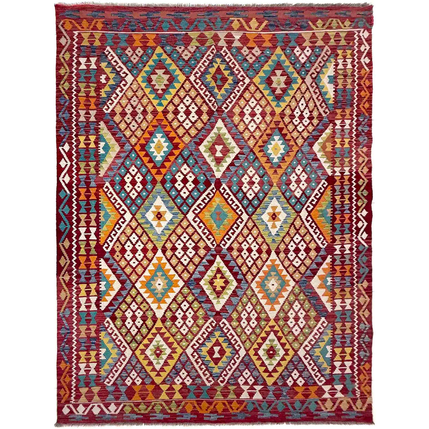 Handmade Vegetable Kilim 6' 11" x 9' 4" (ft) - No. R39848