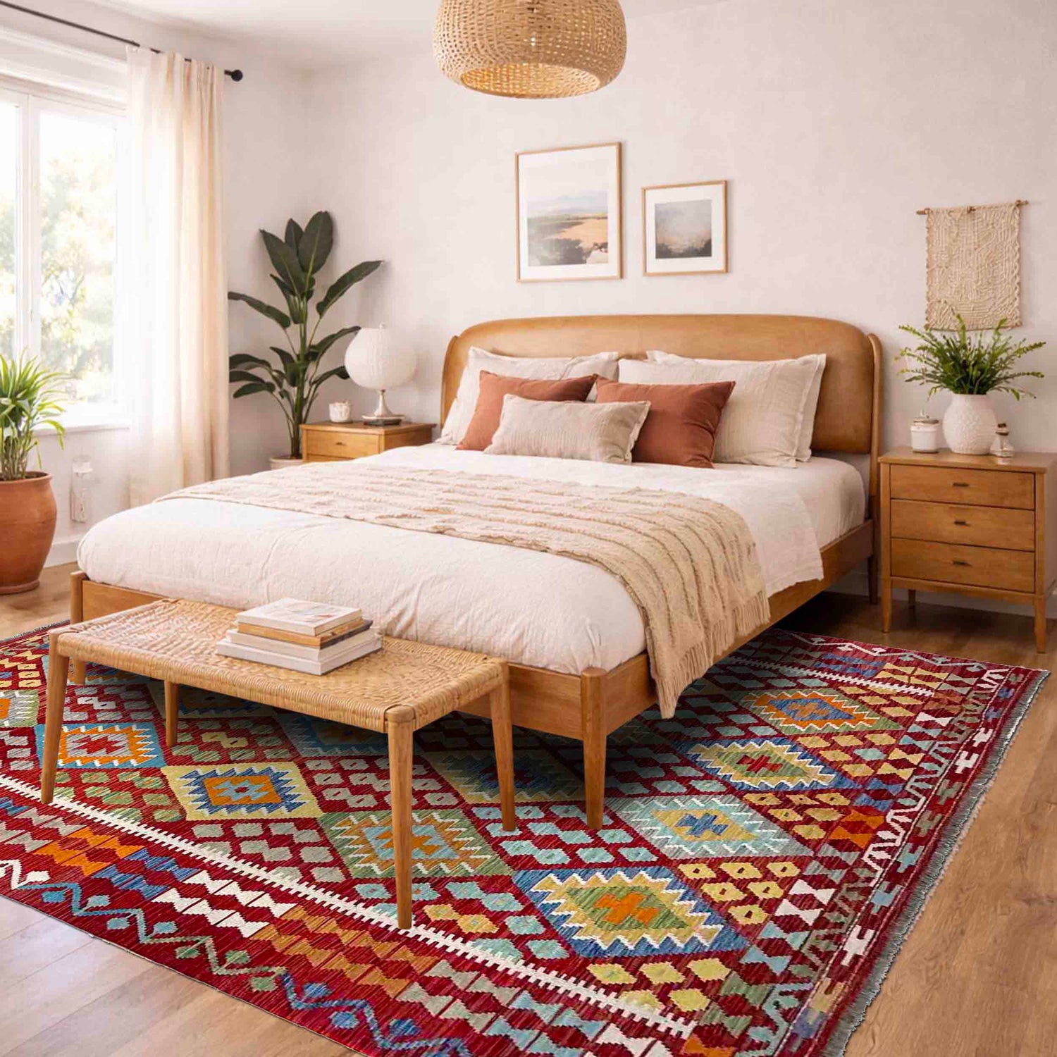 Handmade Vegetable Kelim 6' 9" x 9' 9" (ft) - No. R39850