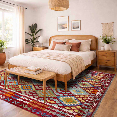Handmade Vegetable Kelim 6' 9" x 9' 9" (ft) - No. R39850