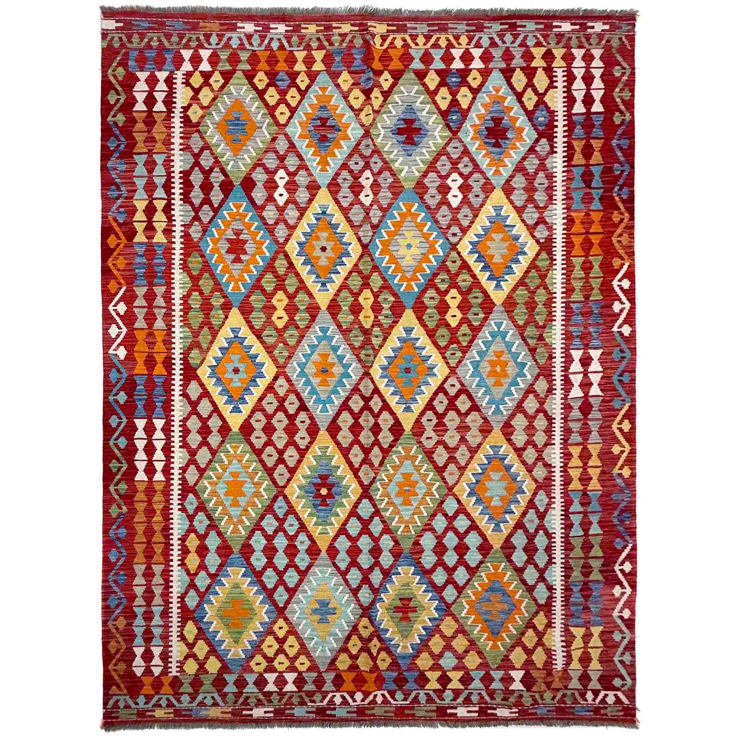 Handmade Vegetable Kelim 6' 9" x 9' 9" (ft) - No. R39850