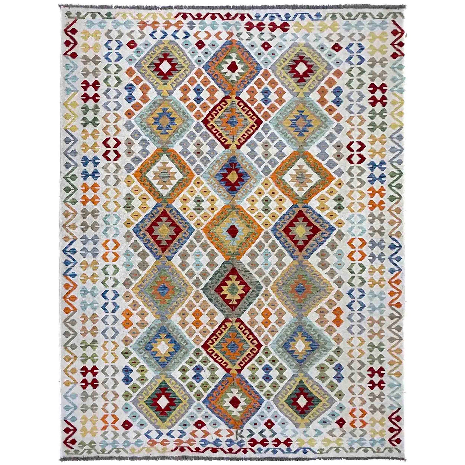 Handmade Vegetable Kilim 6' 8" x 9' 5" (ft) - No. R39853