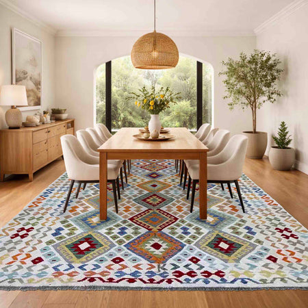 Handmade Vegetable Kilim 6' 8" x 9' 5" (ft) - No. R39853