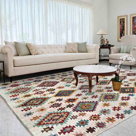 Handmade Vegetable Kelim 6' 10" x 9' 8" (ft) - No. R39854
