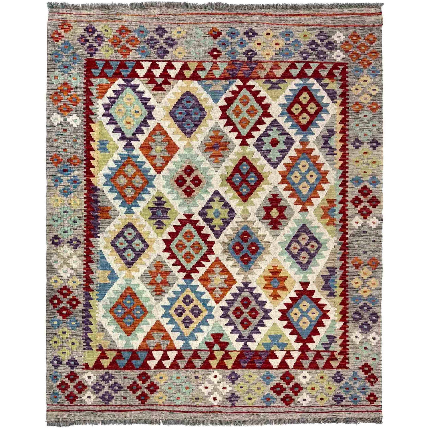 Handmade Vegetable Kilim 5' 0" x 6' 4" (ft) - No. R39859