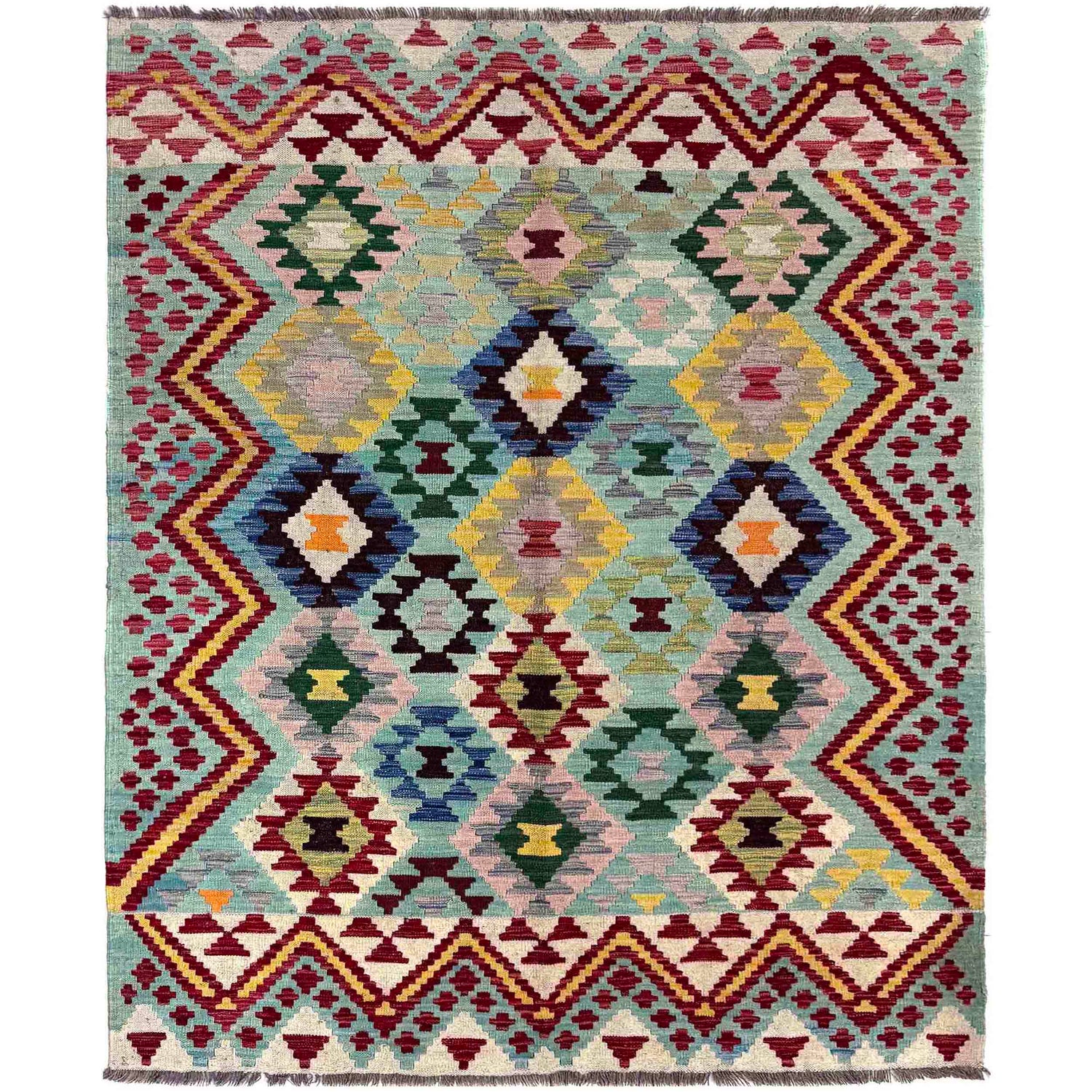 Handmade Vegetable Kelim 5' 0" x 6' 9" (ft) - No. R39860