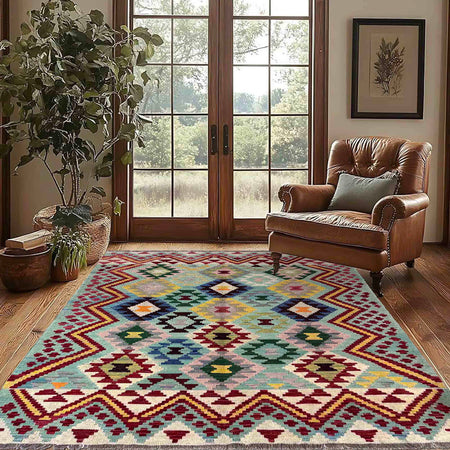 Handmade Vegetable Kelim 5' 0" x 6' 9" (ft) - No. R39860