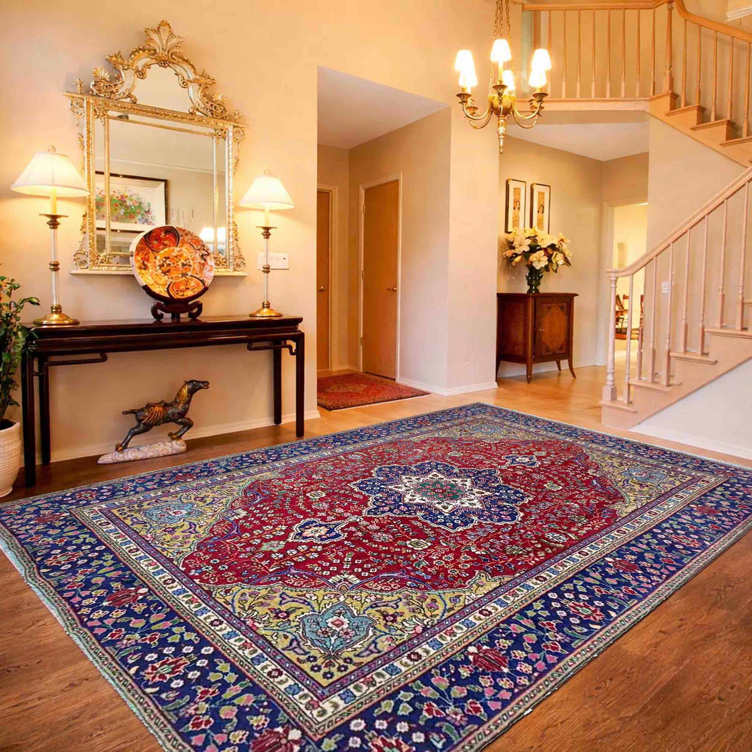 Hand Made Persian Design Heriz Carpet 6' 2" x 8' 2" (ft) - No. R39871