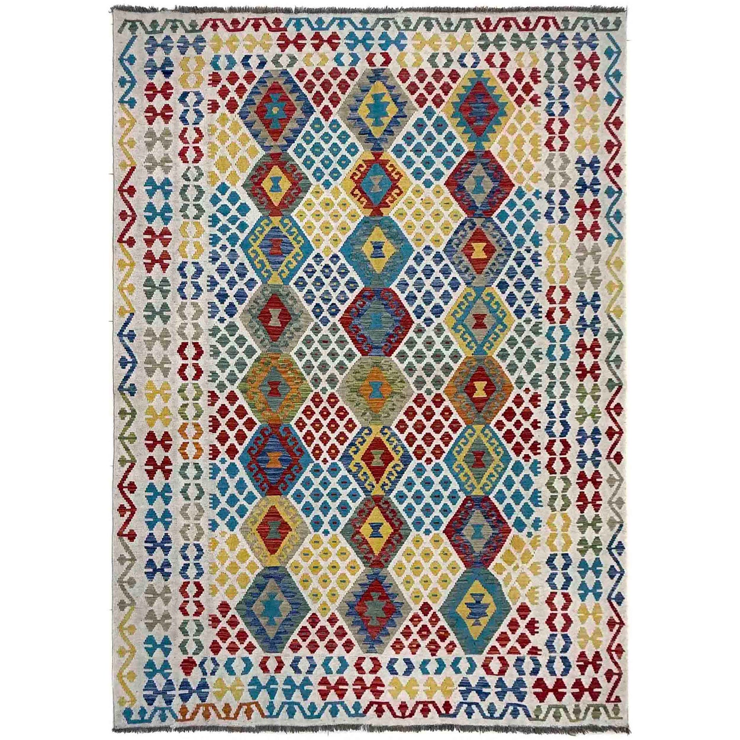 Handmade Vegetable Kelim 6' 9" x 9' 8" (ft) - No. R39877