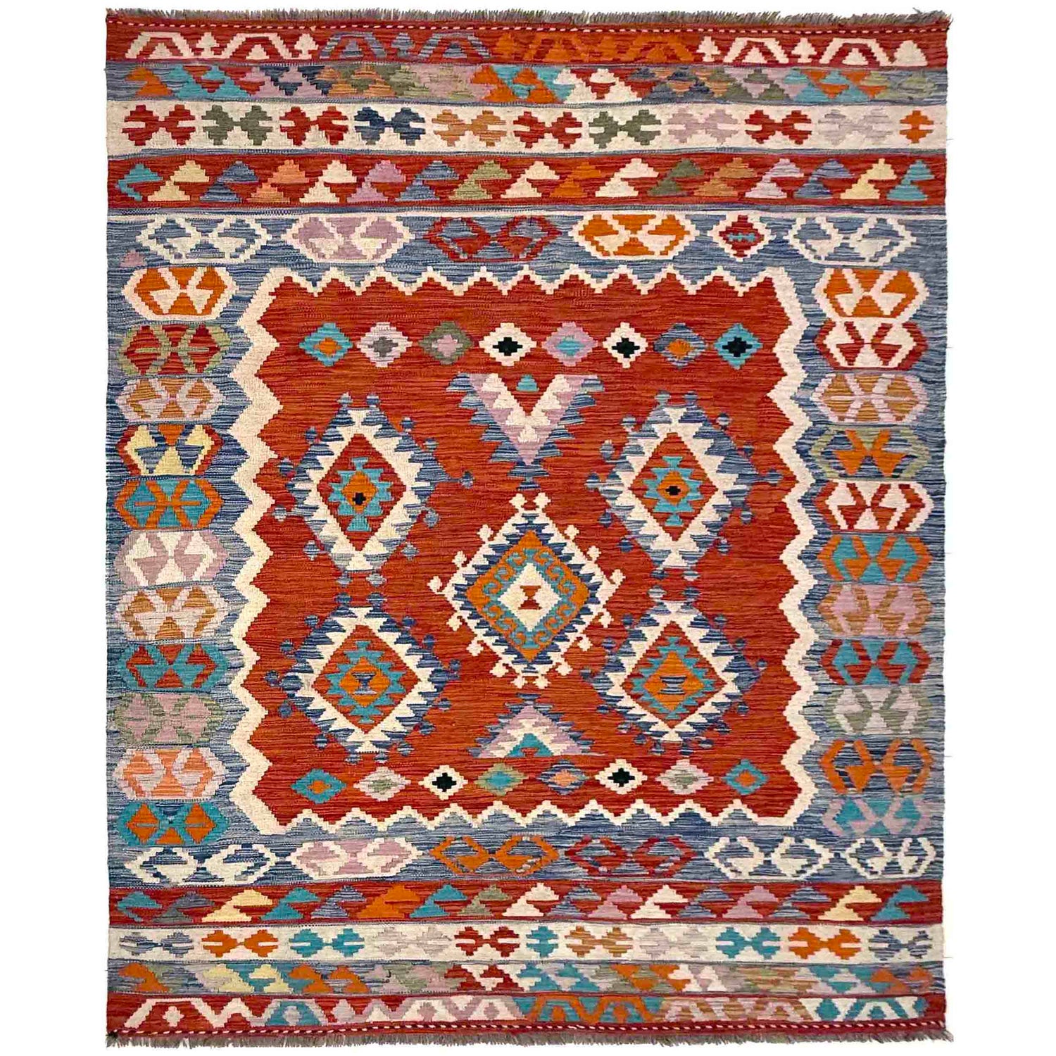 Handmade Vegetable Kelim 6' 9" x 9' 7" (ft) - No. R39879