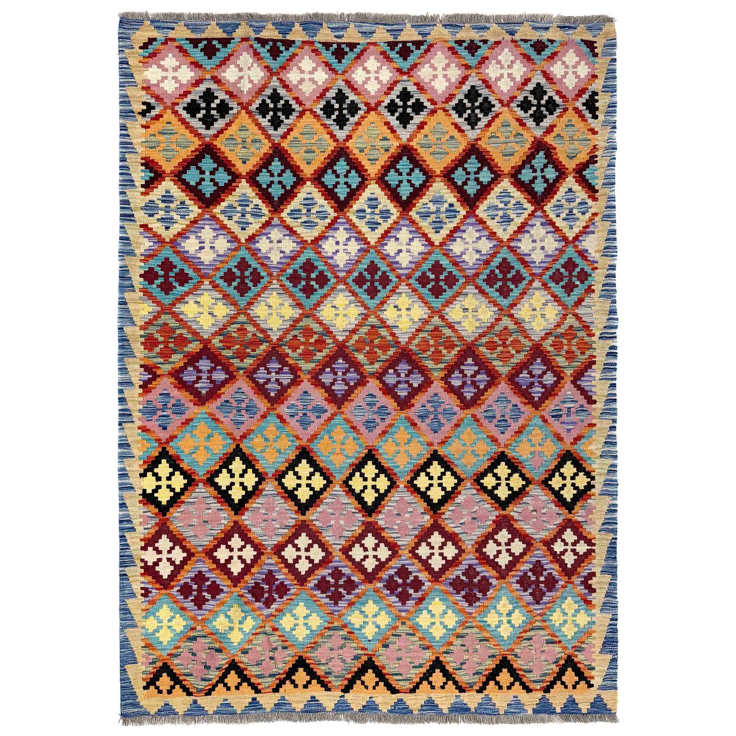Handmade Vegetable Kelim 5' 2" x 6' 7" (ft) - No. R39880