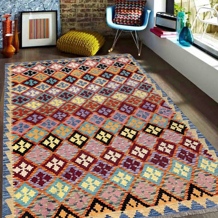 Handmade Vegetable Kelim 5' 2" x 6' 7" (ft) - No. R39880