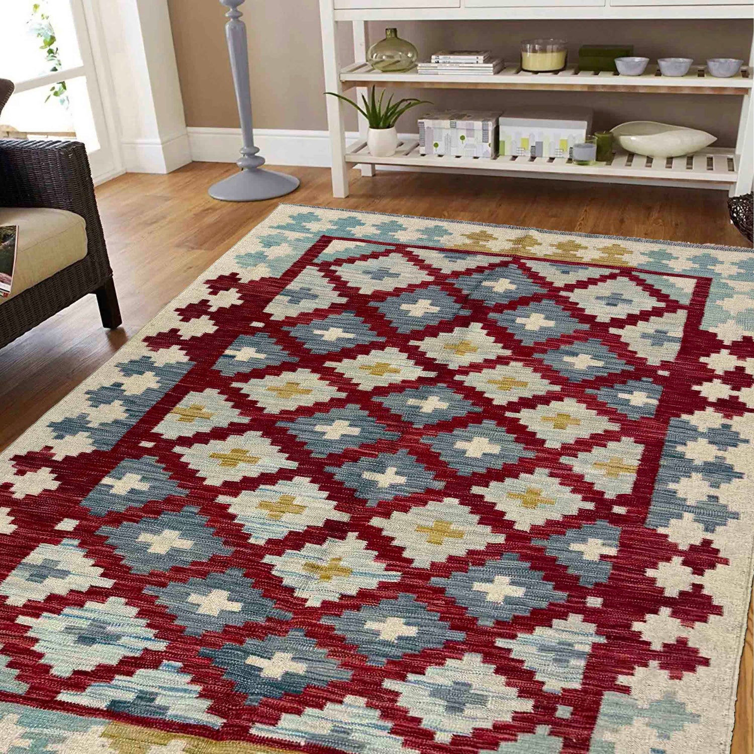 Handmade Vegetable Kelim 4' 11" x 6' 6" (ft) - No. R39882